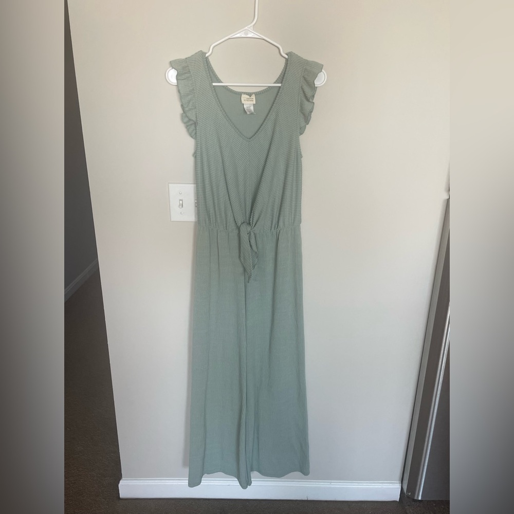 Caution To The Wind Seafoam Jumpsuit